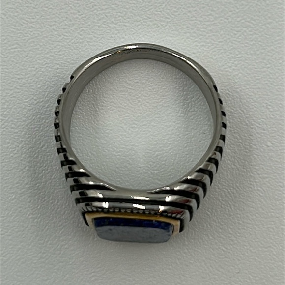 2045- Lapis Lazuli Natural Gemstone Handmade Men's Ring Size 8 NWT - Picture 5 of 9